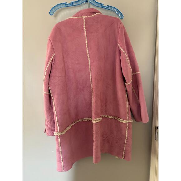 Vintage Suzanne Somers Collection Baby Pink Sherpa Lined Zip Up Jacket 1X - Picture 2 of 7